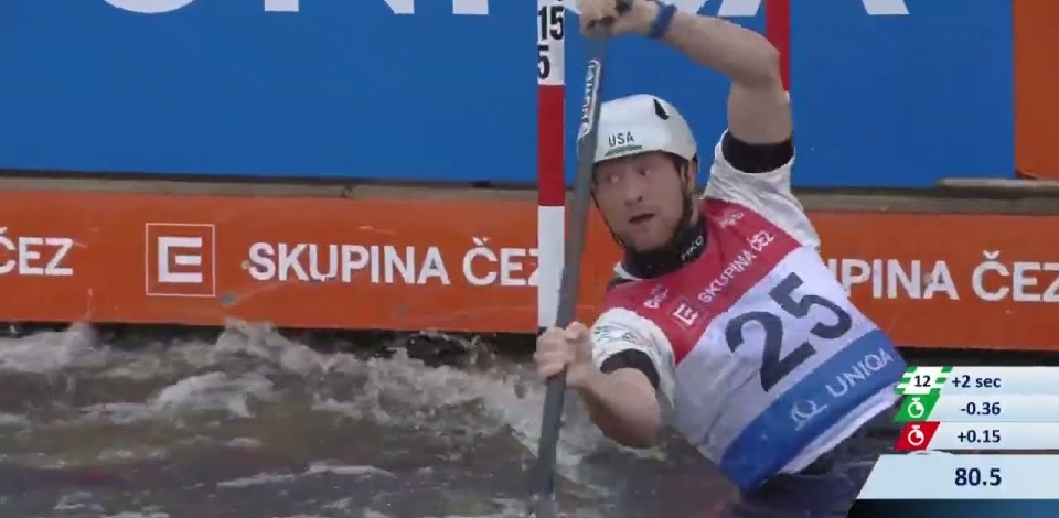 Zachary Lokken USA Semi-Final / 2023 ICF Canoe-Kayak Slalom World Cup Prague Czech Republic