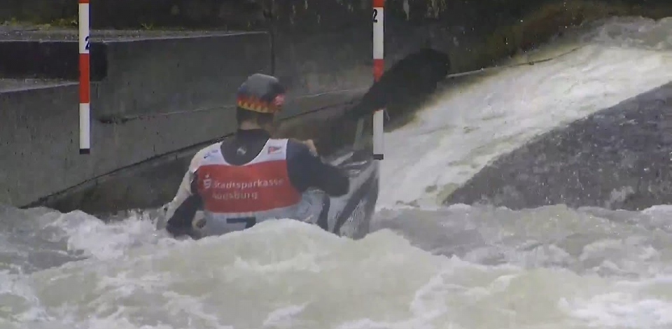 Hannes Aigner, Germany - Men's Kayak Semi-Final / 2024 ICF Canoe Slalom World Cup Augsburg Germany