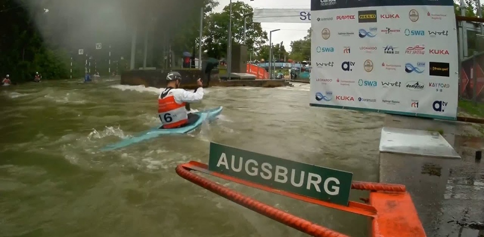 Jonny Dickson, GB - Men's Kayak Semi-Final / 2024 ICF Canoe Slalom World Cup Augsburg Germany
