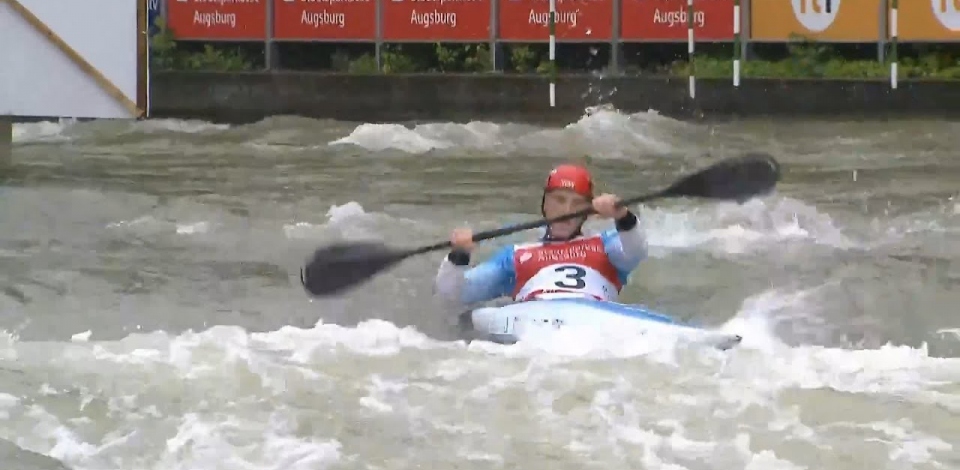 Joseph Clarke, GB - Men's Kayak Semi-Final / 2024 ICF Canoe Slalom World Cup Augsburg Germany