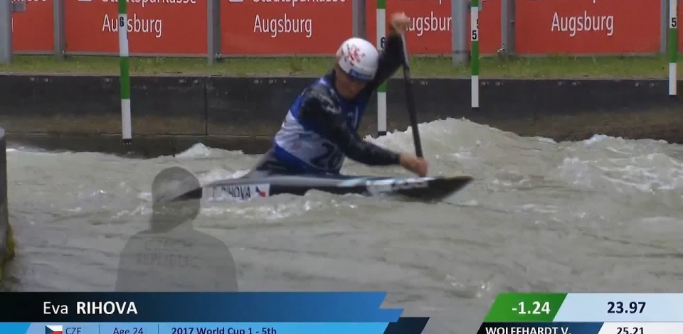 Eva Rihova, Czech, Canoe Slalom, Semi Finals / 2024 ICF Canoe Slalom World Cup Augsburg Germany