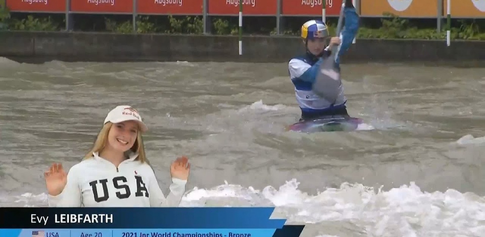 Evy Leibfarth USA / Canoe Slalom Final / 2024 ICF Canoe Slalom World Cup Augsburg Germany
