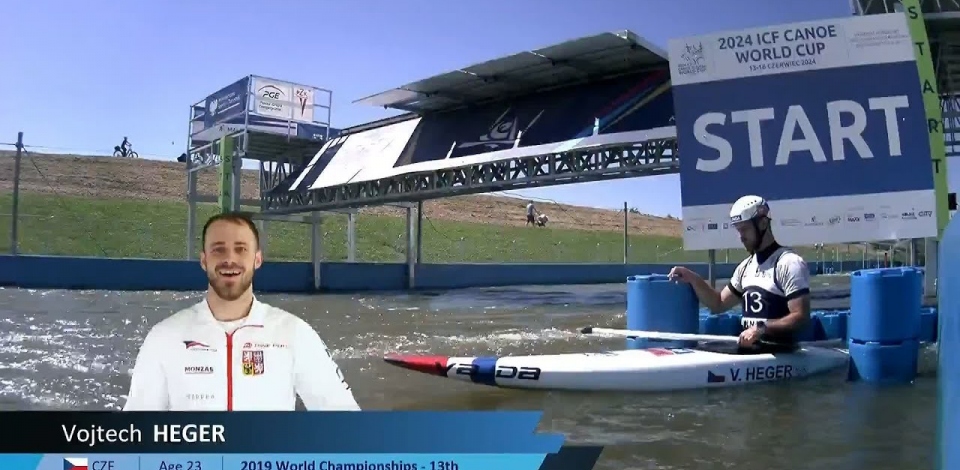 Vojtech Heger, Czechia, Canoe Slalom Semi Final / 2024 ICF Canoe Slalom World Cup Krakow Poland