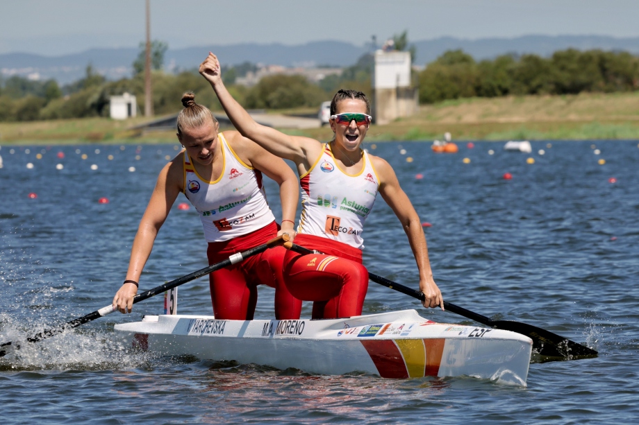 Angels Moreno and Viktoriia Yarchevska Spain canoe sprint Montemor 2025