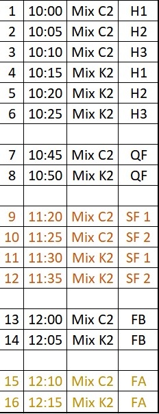 Barnaul mixed pairs schedule