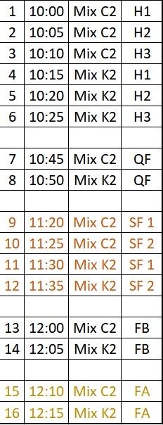 Barnaul mixed pairs schedule