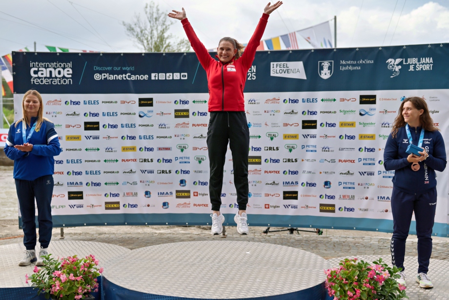 Elena Lilik Germany C1 canoe slalom Tacen 2025 podium