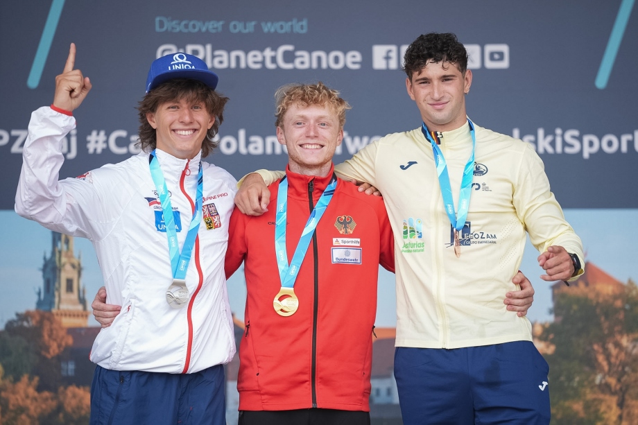 Germany's Enrico Dietz topped the podium in Krakow Enrico Dietz Germany kayak cross podium Krakow 2026