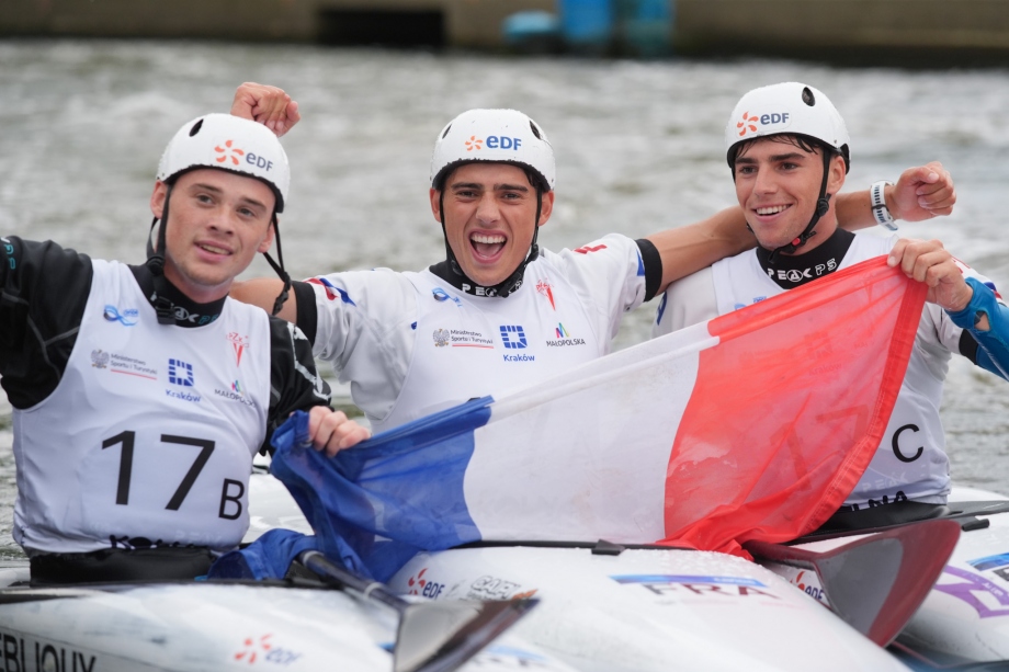 France swept to the men's U23 kayak teams title in Krakow France kayak team Krakow 2026