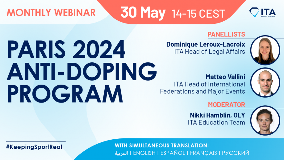 ITA webinar Paris 2024 anti-doping program