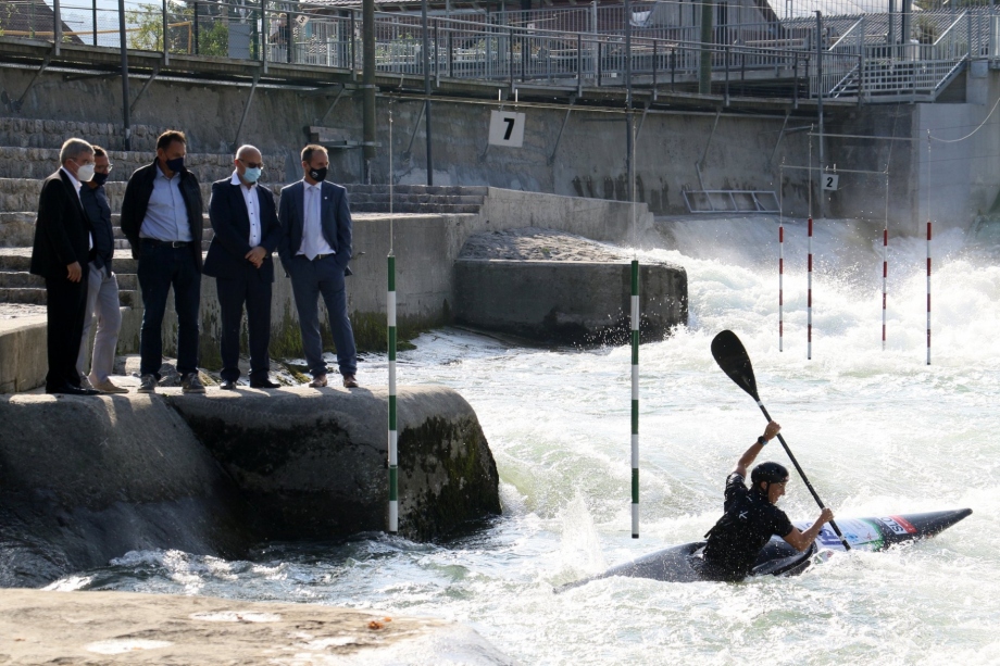 IOC President Thomas Bach Slovenia Tacen slalom