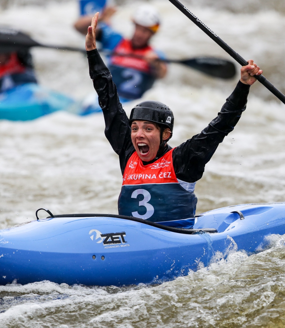 Czech Veronika Vojtova extreme slalom 2019 Prague