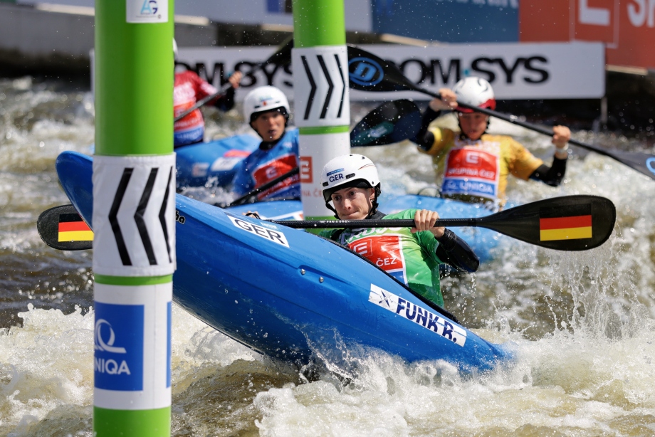 Ricarda Funk secured the overall kayak cross World Cup crown