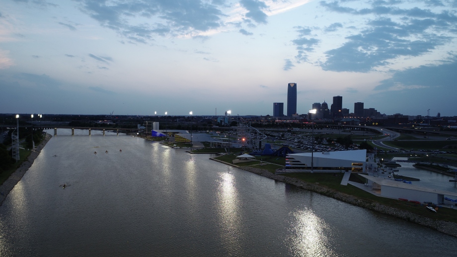 Oklahoma City canoe venue under lights